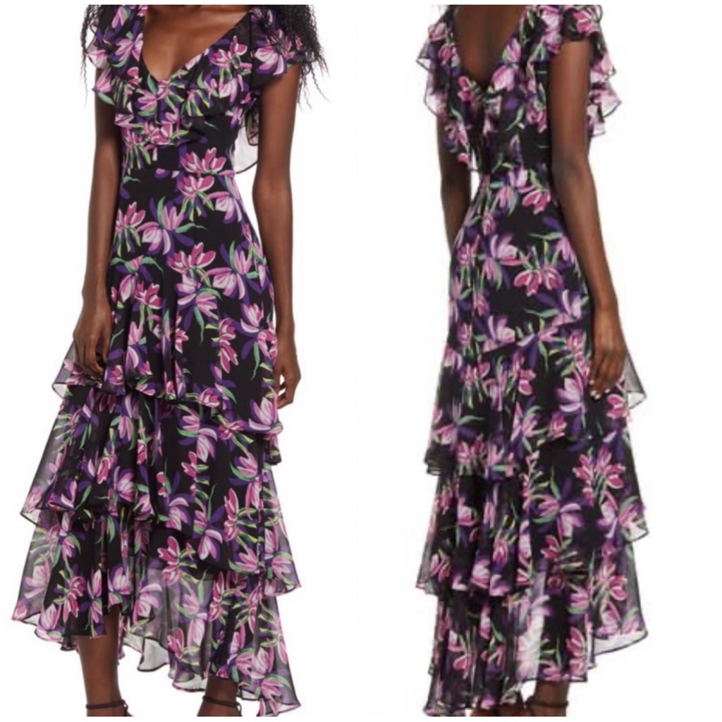 chinese dress ladies Oceana Layered Ruffle Maxi Dress White L main image 1